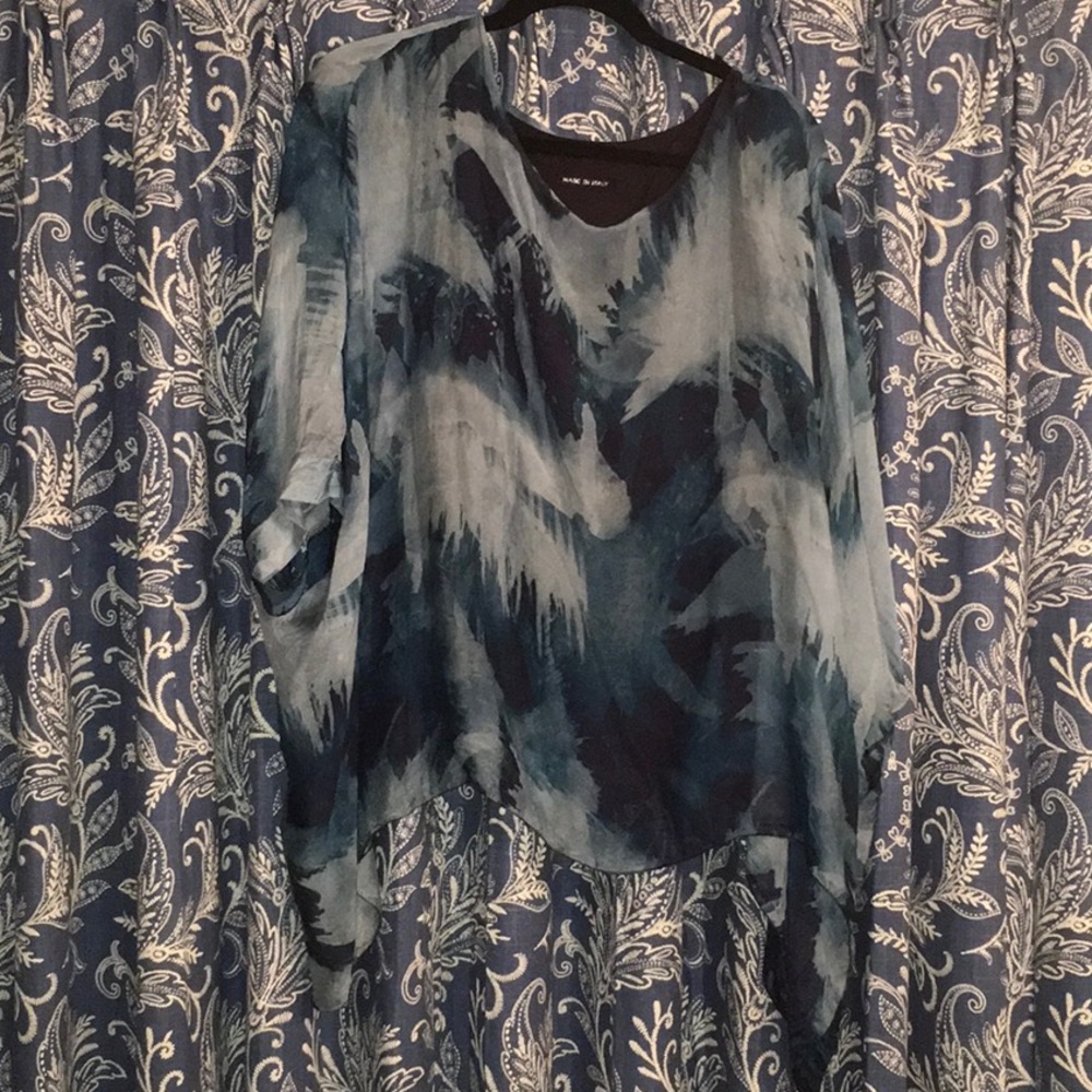 100% silk Pancho Blouse